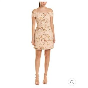 Rebecca Taylor La Vie Belle Bouquet‎ Off Shoulder Cotton Denim Mini dress Large